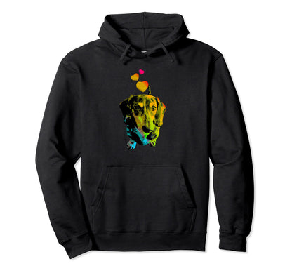 Rainbow Color Dachshund Dog Hearts Hoodie - Graphic Print Men Women - T-Shirt, Sweatshirt, Hoodie