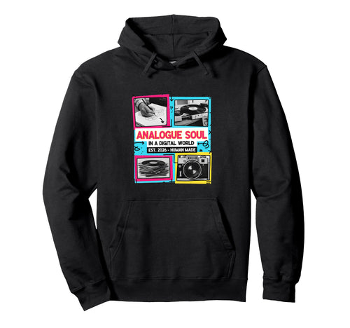 Analog Soul Cassette Vinyl Camera Aesthetic Hoodie - Trendy Graphic Unisex - T-Shirt, Sweatshirt, Hoodie