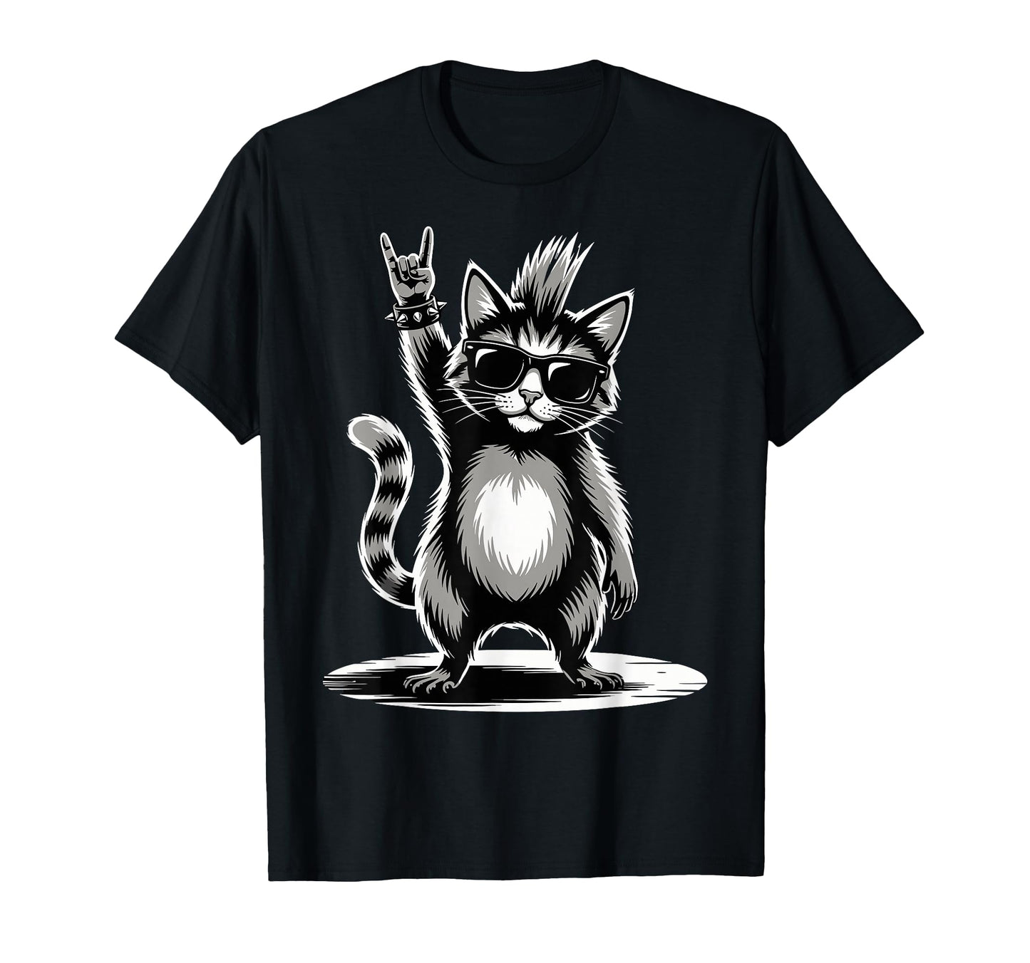 Funny Cat Loving Rock And Roll T-Shirt - Casual Everyday Wear Men Women - T-Shirt, Sweatshirt, Hoodie