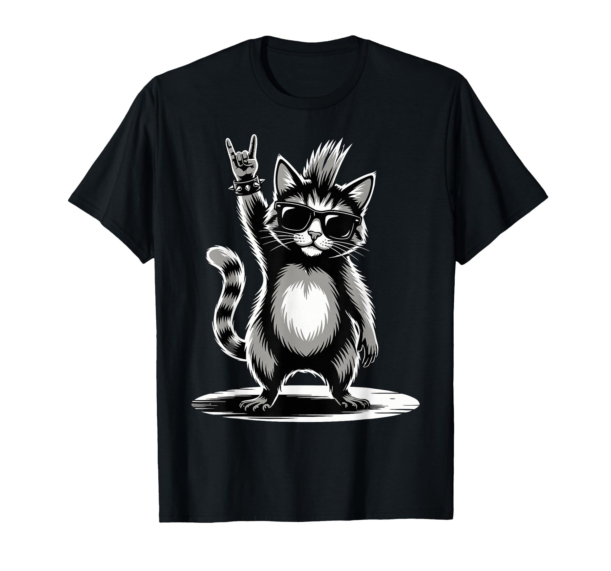 Funny Cat Loving Rock And Roll T-Shirt - Casual Everyday Wear Men Women - T-Shirt, Sweatshirt, Hoodie