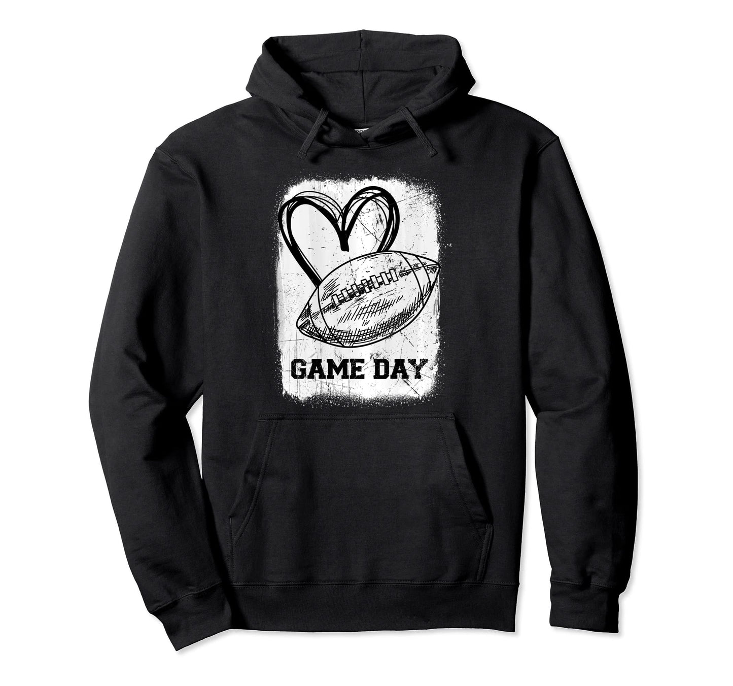 Game Day Football Lovers Heart Mom Hoodie - Streetwear Style Men Women - T-Shirt, Sweatshirt, Hoodie