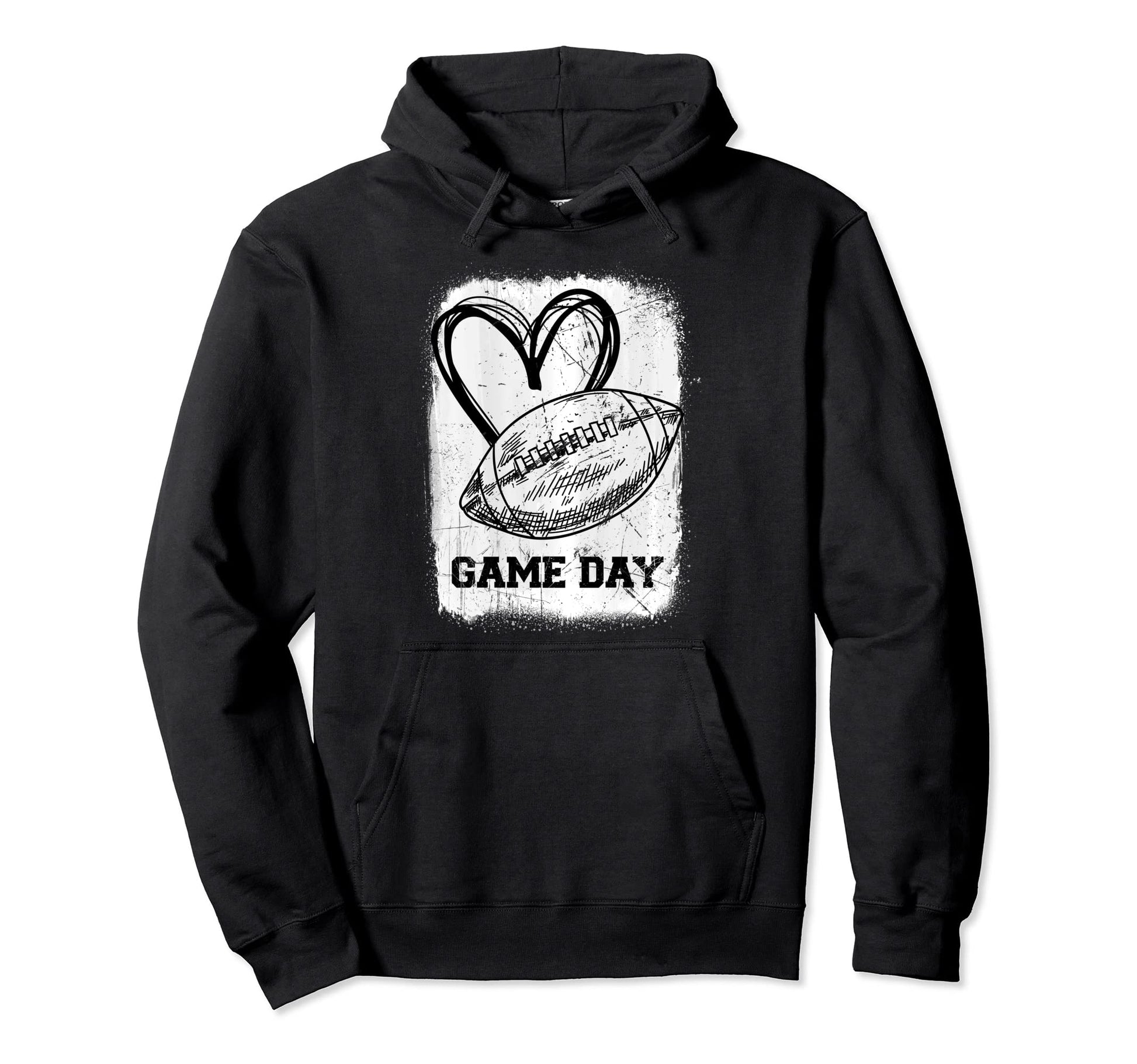 Game Day Football Lovers Heart Mom Hoodie - Streetwear Style Men Women - T-Shirt, Sweatshirt, Hoodie