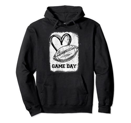 Game Day Football Lovers Heart Mom Hoodie - Streetwear Style Men Women - T-Shirt, Sweatshirt, Hoodie