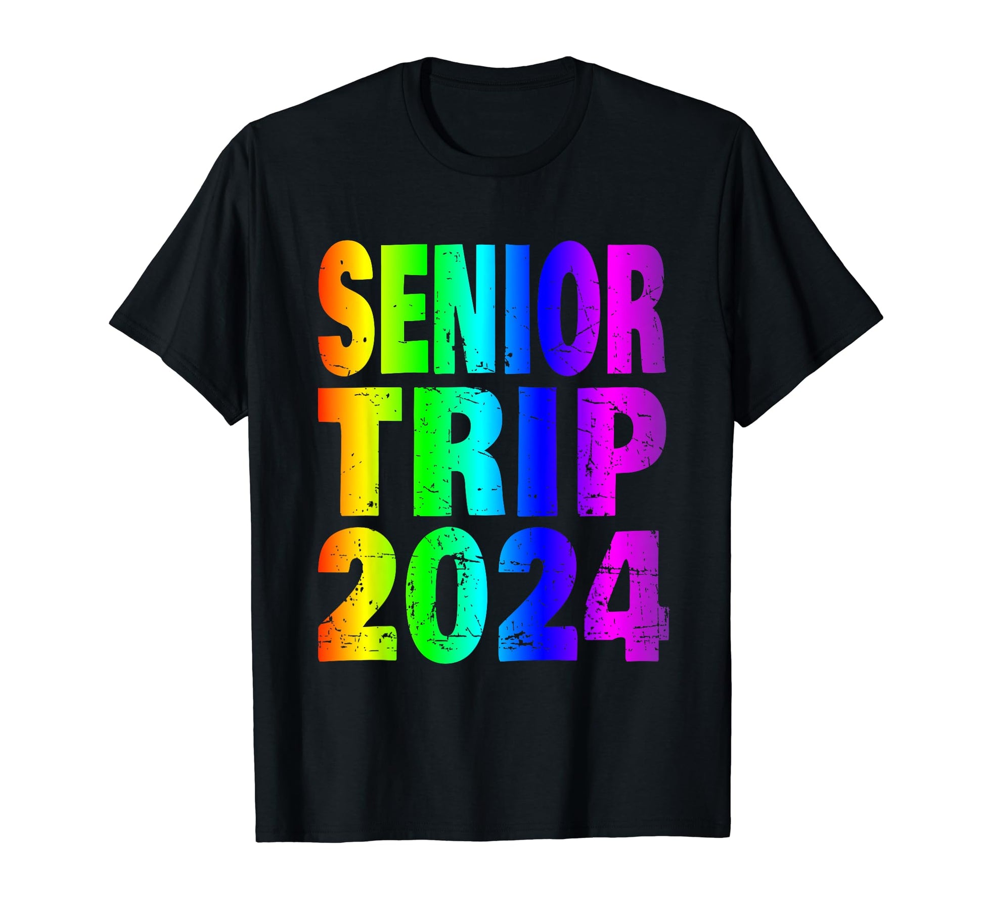 Senior Trip 2024 Fiun Rainbow Text T-Shirt - Graphic Print Men Women - T-Shirt, Sweatshirt, Hoodie