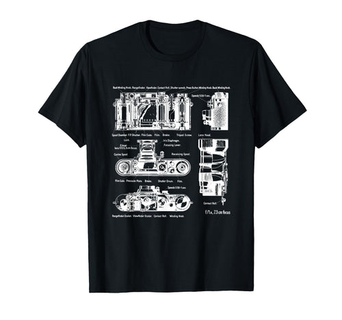 Low Aperture F1 9 Film Camera Diagram T-Shirt - Graphic Print for Adults - T-Shirt, Sweatshirt, Hoodie