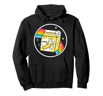 Banana Milk Carton Kawaii Rainbow Hoodie - Aesthetic Graphic Men Women - T-Shirt, Sweatshirt, Hoodie