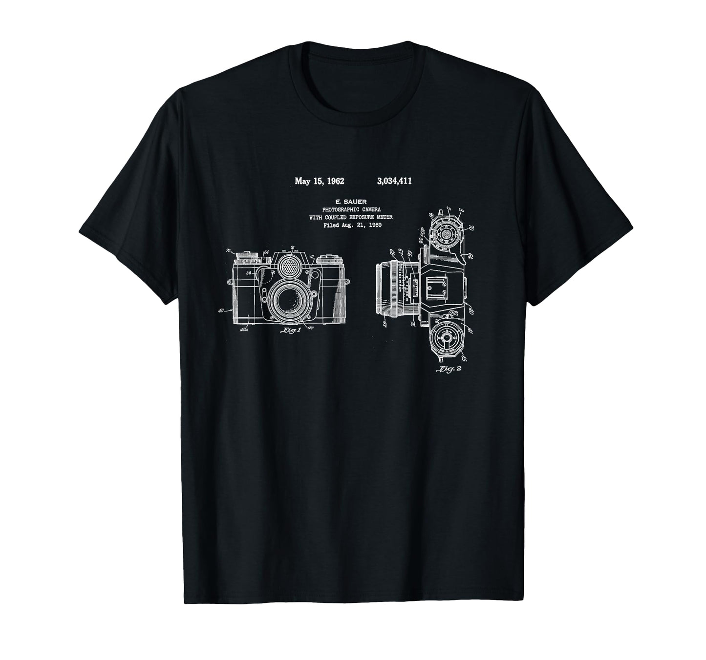 Camera Blueprint Patent Photography T-Shirt - Minimalist Print Men Women - T-Shirt, Sweatshirt, Hoodie