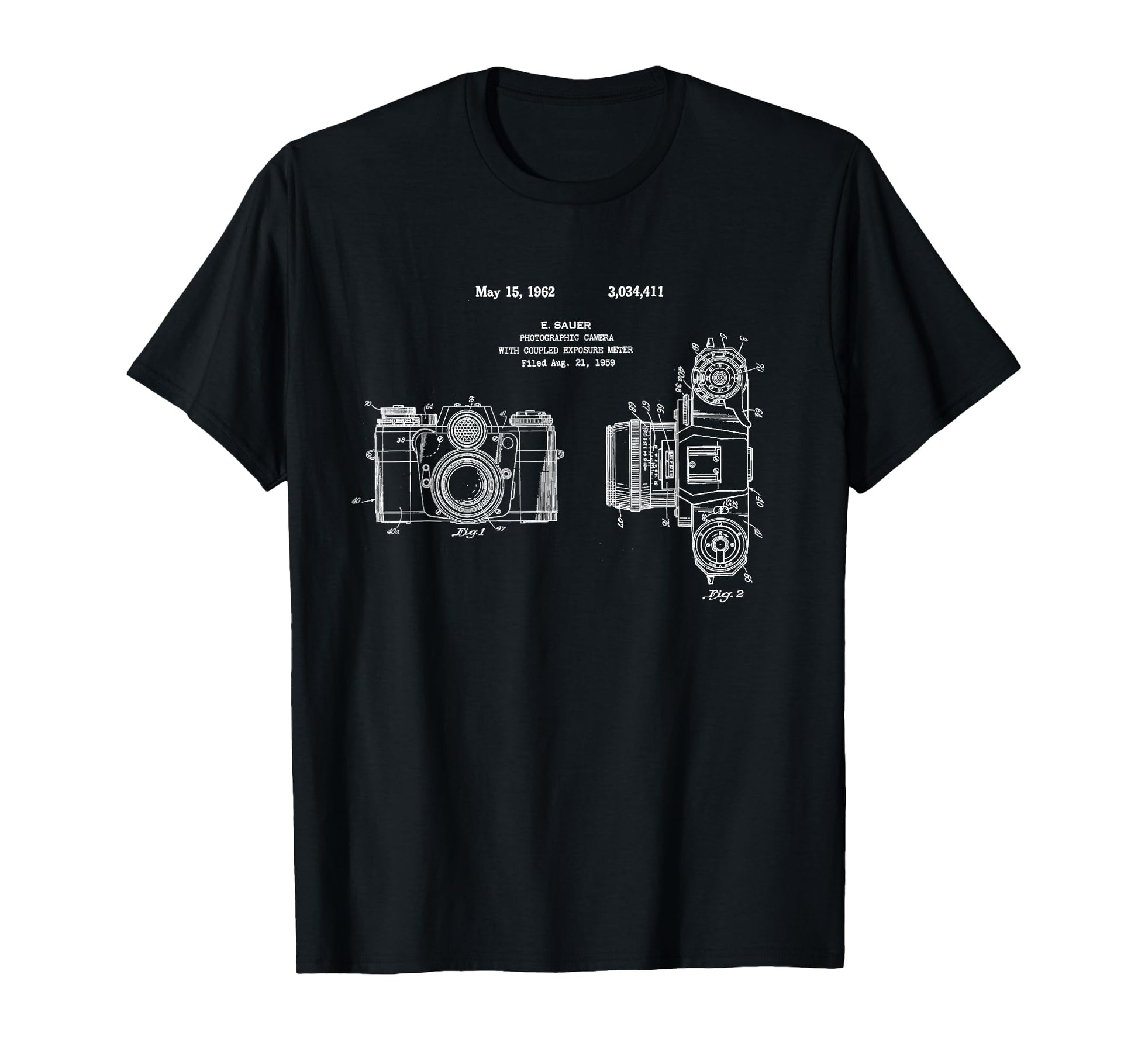 Camera Blueprint Patent Photography T-Shirt - Minimalist Print Men Women - T-Shirt, Sweatshirt, Hoodie