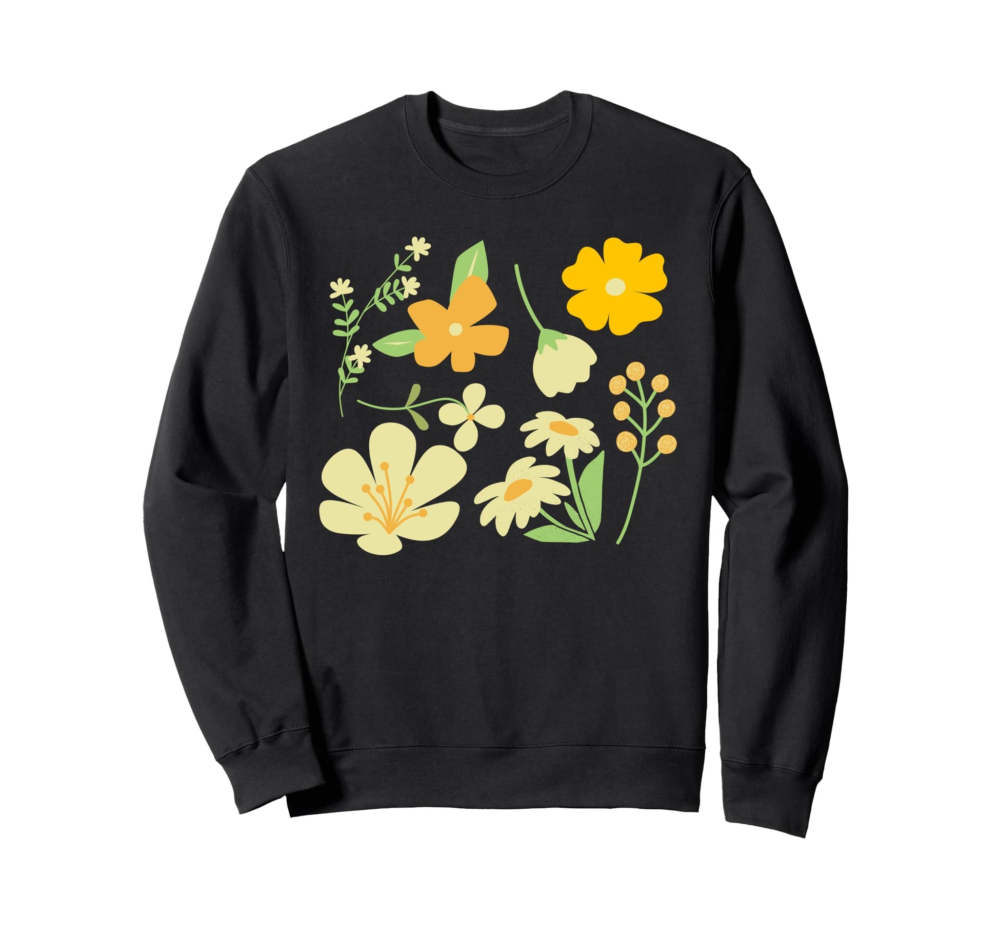 Boho Floral Warm Yellow Wildflower Vibes Sweatshirt - Graphic Print Unisex - T-Shirt, Sweatshirt, Hoodie