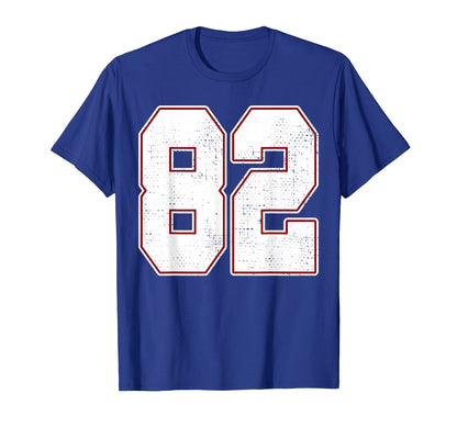 82 Outline Number 82 Fan Varsity T-Shirt - Fun Novelty Design Men Women - T-Shirt, Sweatshirt, Hoodie