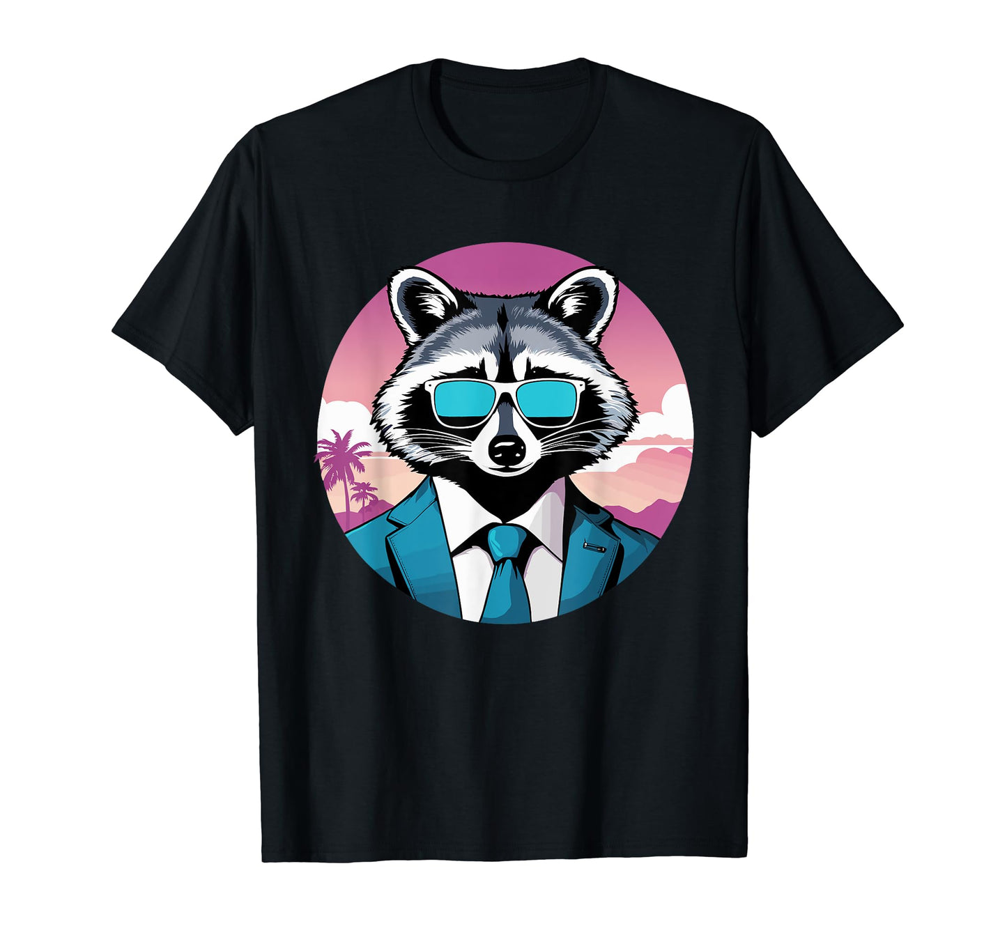 Funny Raccoon Wearing Suit Sunglasses T-Shirt - Unique Graphic for Adults - T-Shirt, Sweatshirt, Hoodie