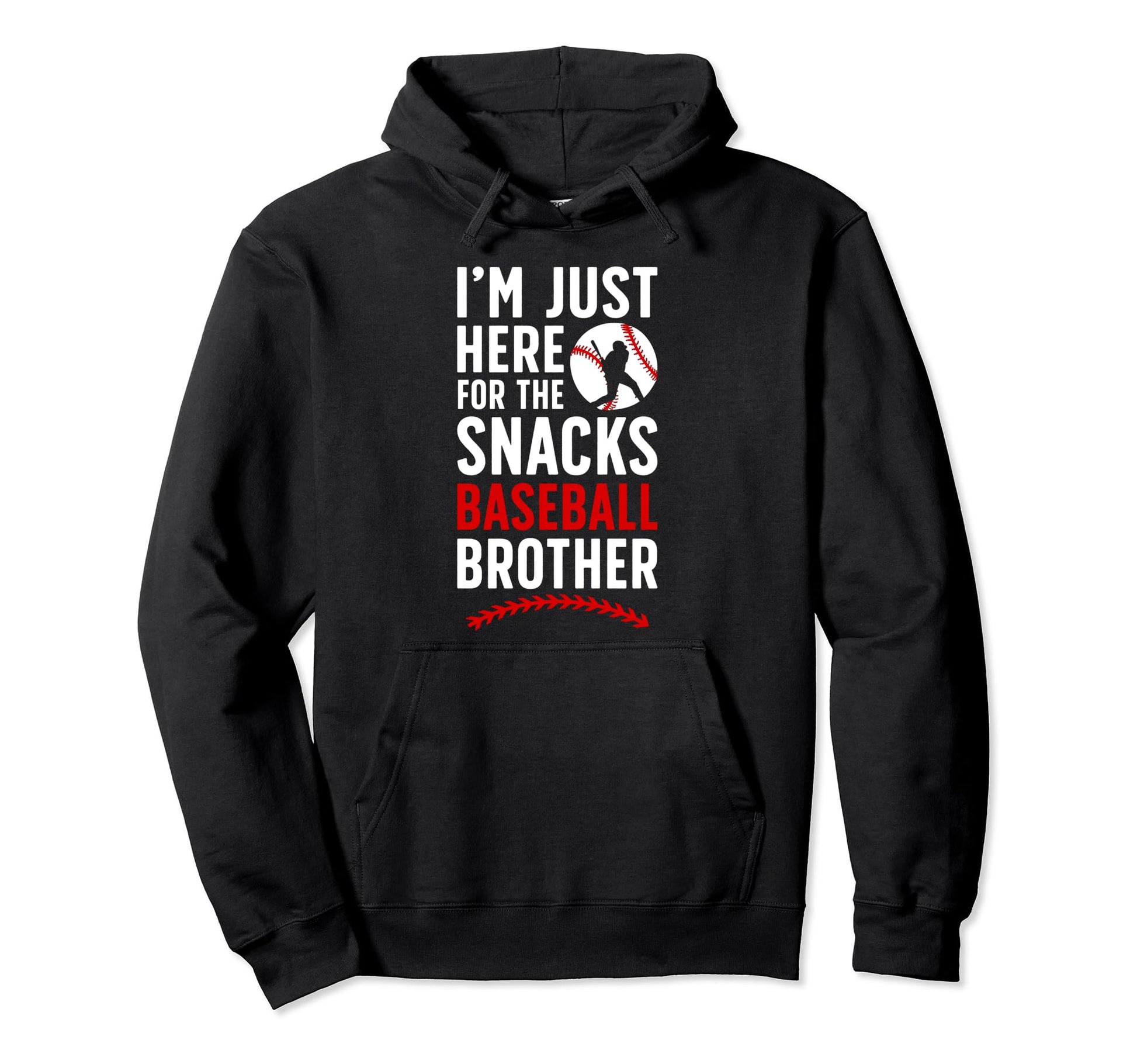 Here Snacks Baseball Brother Baseball Hoodie - Novelty Apparel Unisex - T-Shirt, Sweatshirt, Hoodie