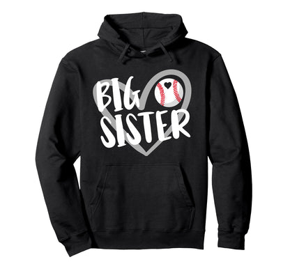 Baseball Big Sister Hoodie - Custom Art Print Men Women - T-Shirt, Sweatshirt, Hoodie