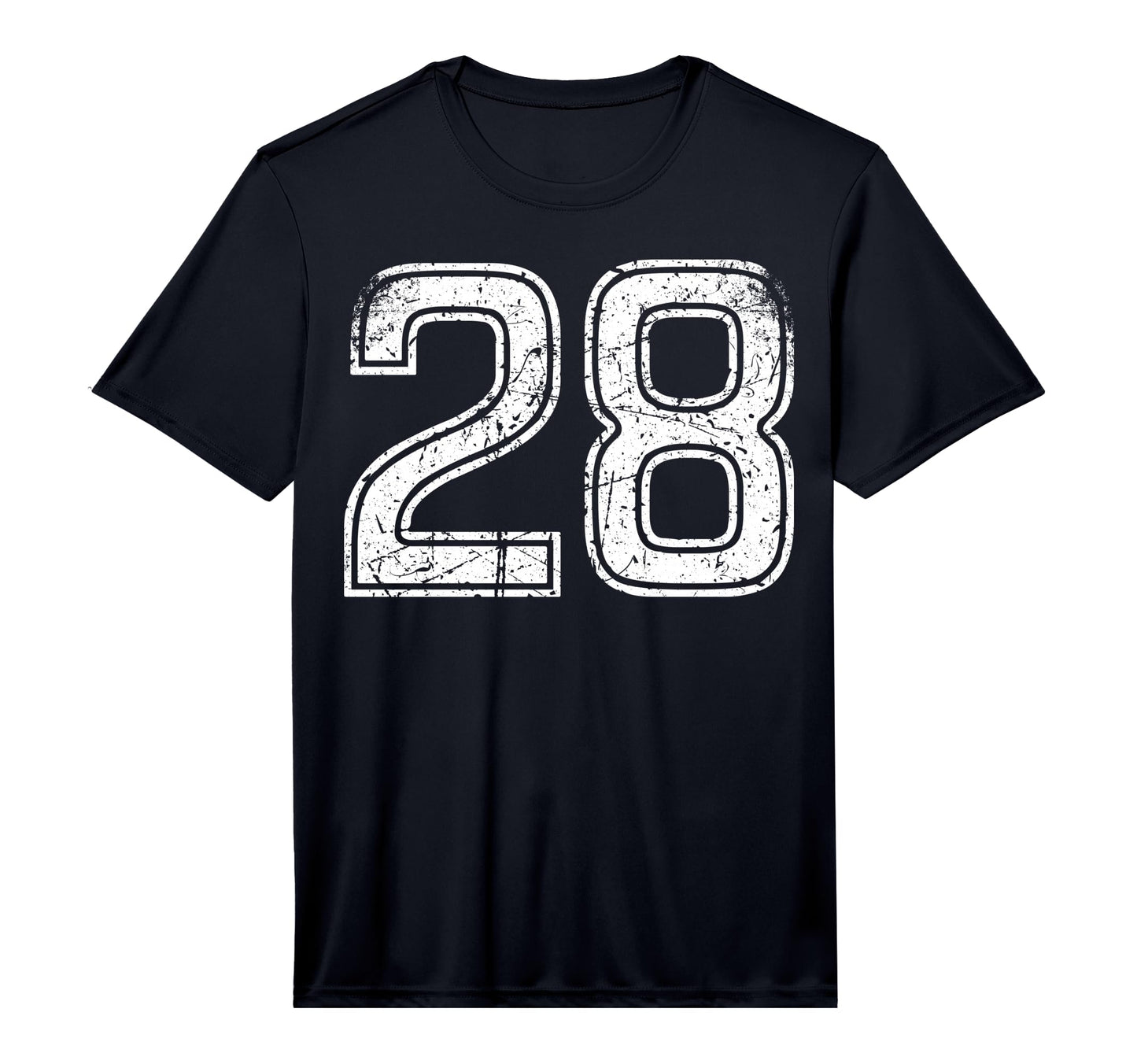 White Sports Team Number 28 Performance T-Shirt - Trendy Graphic for Adults - T-Shirt, Sweatshirt, Hoodie