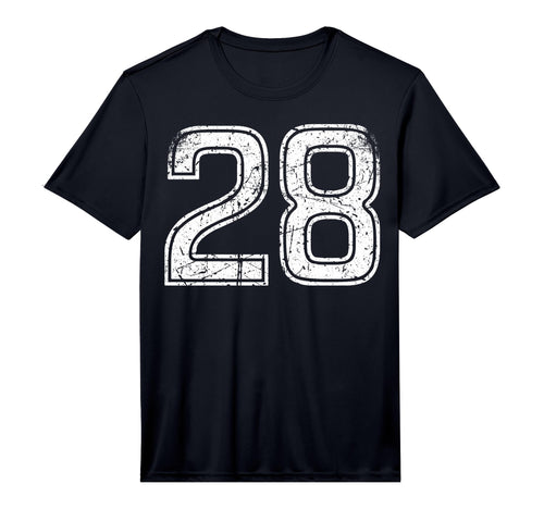 White Sports Team Number 28 Performance T-Shirt - Trendy Graphic for Adults - T-Shirt, Sweatshirt, Hoodie