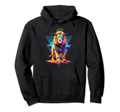 African Lion Vaporwave African Pride Hoodie - Unique Graphic for Adults - T-Shirt, Sweatshirt, Hoodie