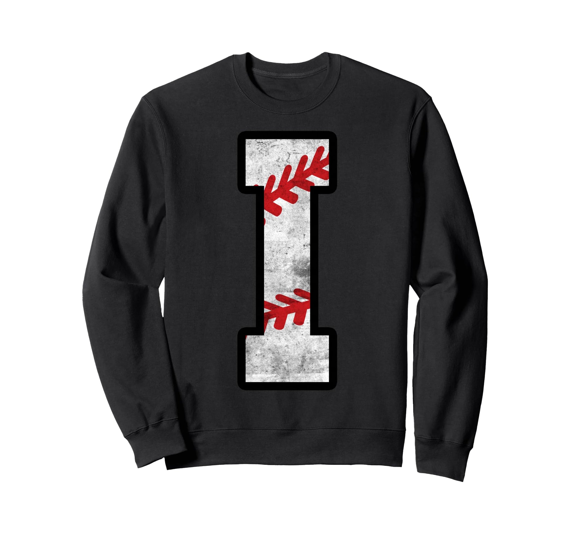 Distressed Baseball Letter I Sweatshirt - Streetwear Style for Adults - T-Shirt, Sweatshirt, Hoodie