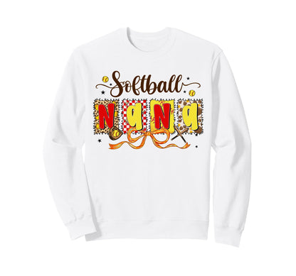 Softball Nana Leopard Mothers Day Sweatshirt - Unique Graphic for Adults - T-Shirt, Sweatshirt, Hoodie