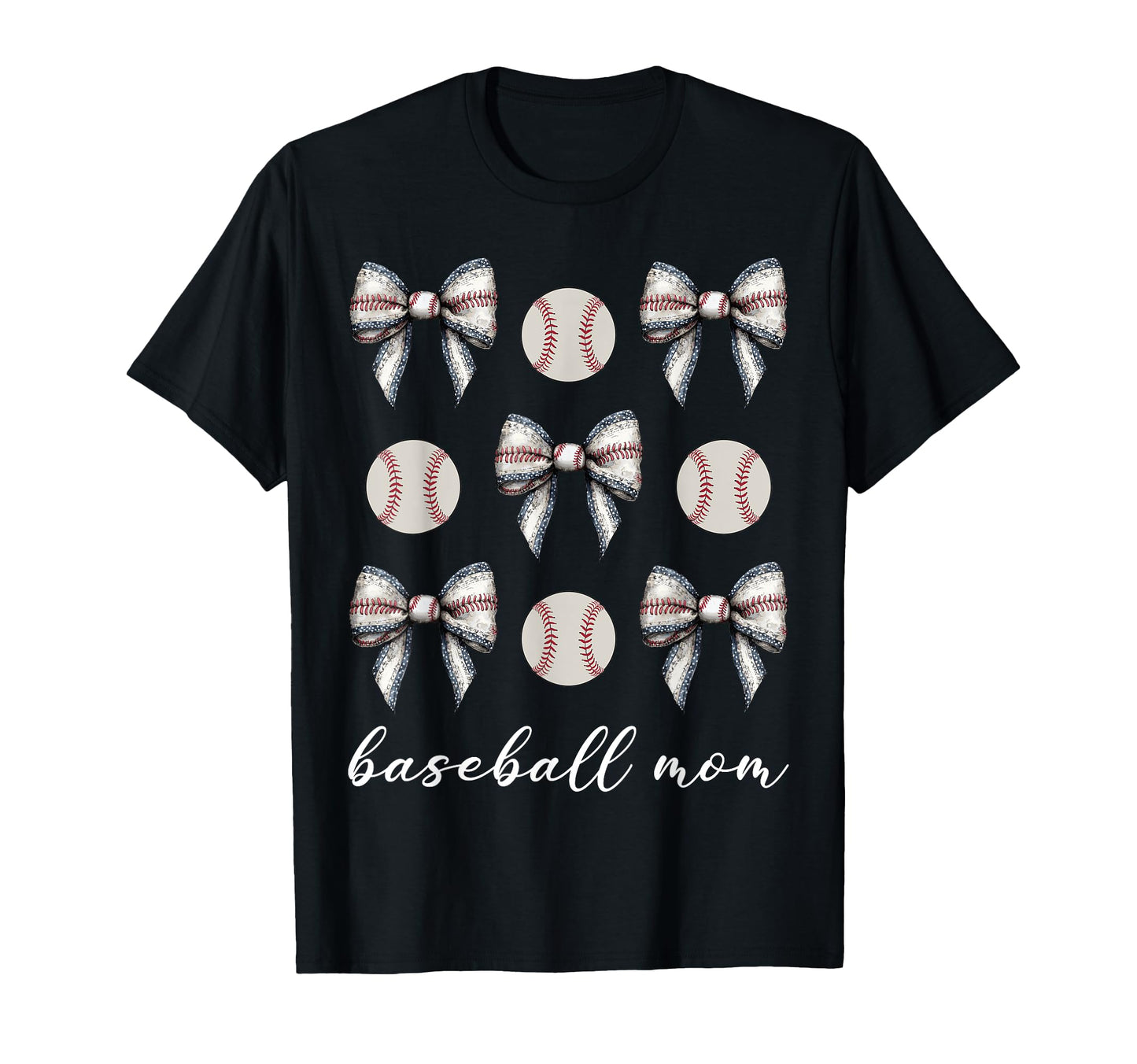 Coquette Bow Baseball Mom Baseball T-Shirt - Fun Novelty Design for Adults - T-Shirt, Sweatshirt, Hoodie
