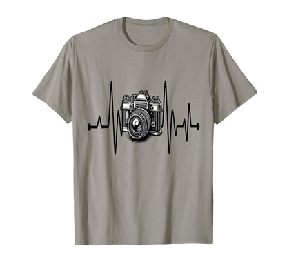 Womens Funny Camera Heartbeat T-Shirt - Unique Graphic for Adults - T-Shirt, Sweatshirt, Hoodie