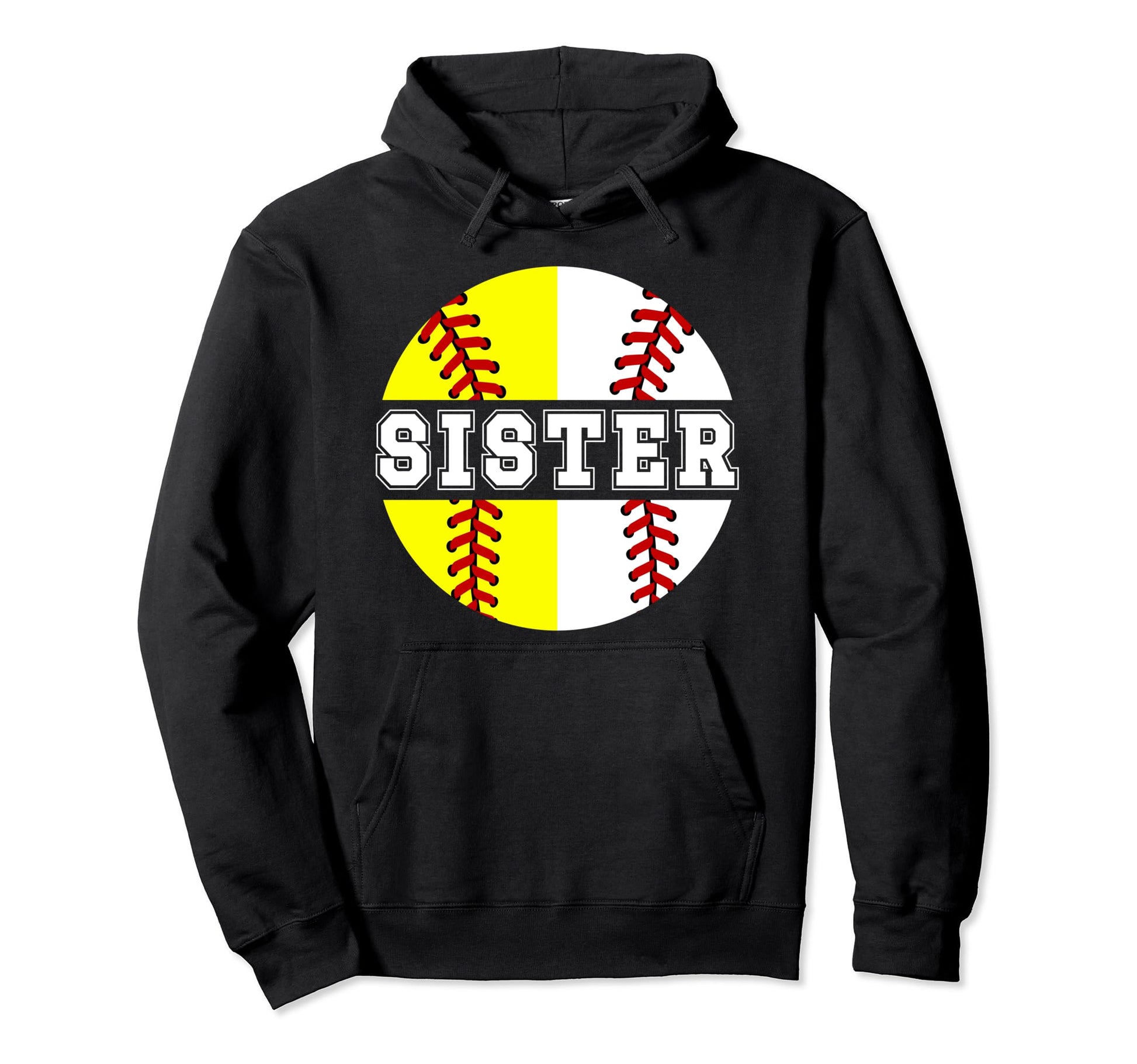Softball Baseball Sister Baseball Hoodie - Custom Art Print Unisex - T-Shirt, Sweatshirt, Hoodie