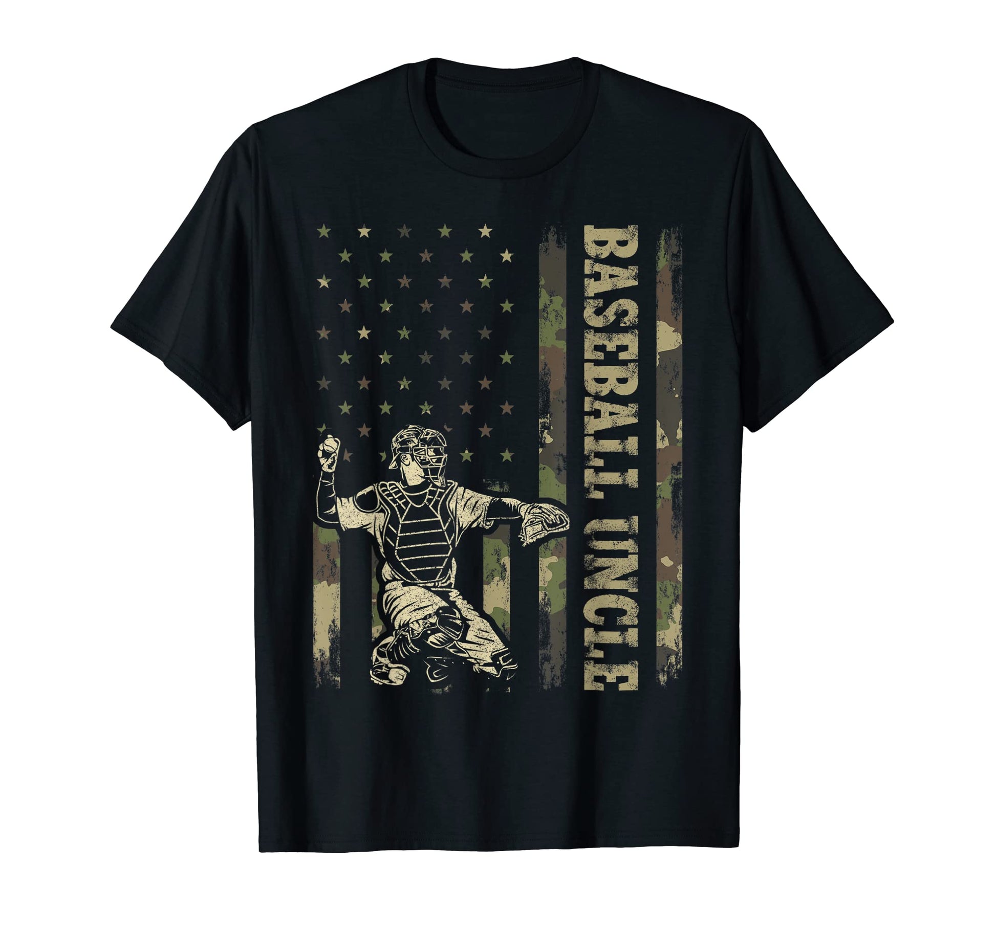 Catcher Baseball Baseball Uncle Camo Usa T-Shirt - Custom Art Print Unisex - T-Shirt, Sweatshirt, Hoodie