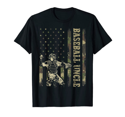 Catcher Baseball Baseball Uncle Camo Usa T-Shirt - Custom Art Print Unisex - T-Shirt, Sweatshirt, Hoodie