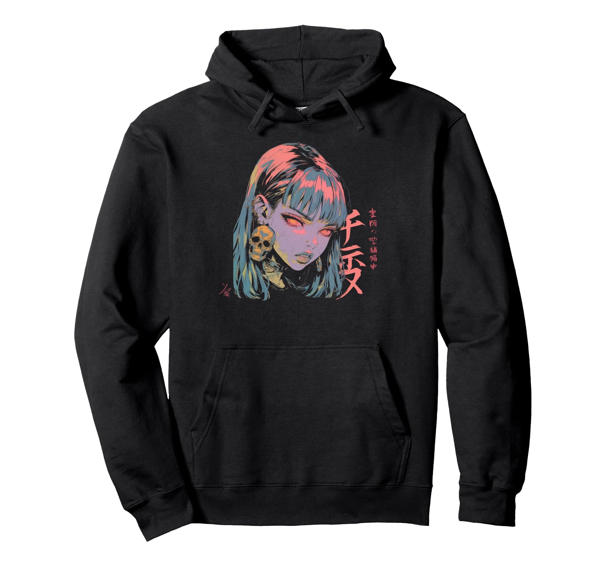 Goth Grunge Demon Anime Waifu Horror Alt Hoodie - Trendy Graphic Men Women - T-Shirt, Sweatshirt, Hoodie