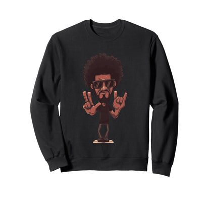 Afro Hand Signs Character Sweatshirt - Minimalist Print for Adults - T-Shirt, Sweatshirt, Hoodie