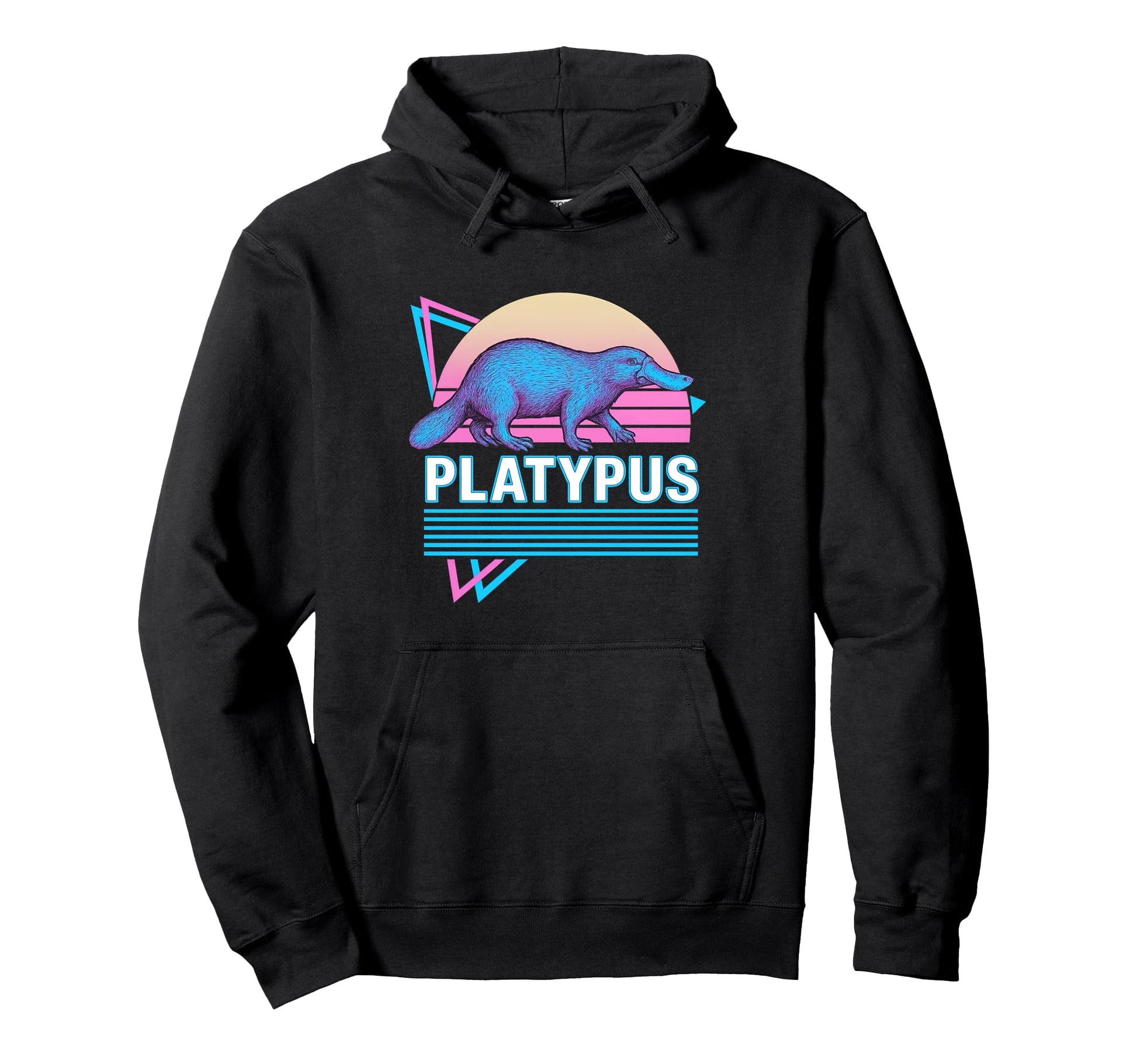 Platypus Synthwave Aesthetic Animal Lover Hoodie - Trendy Graphic Unisex - T-Shirt, Sweatshirt, Hoodie