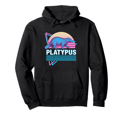 Platypus Synthwave Aesthetic Animal Lover Hoodie - Trendy Graphic Unisex - T-Shirt, Sweatshirt, Hoodie
