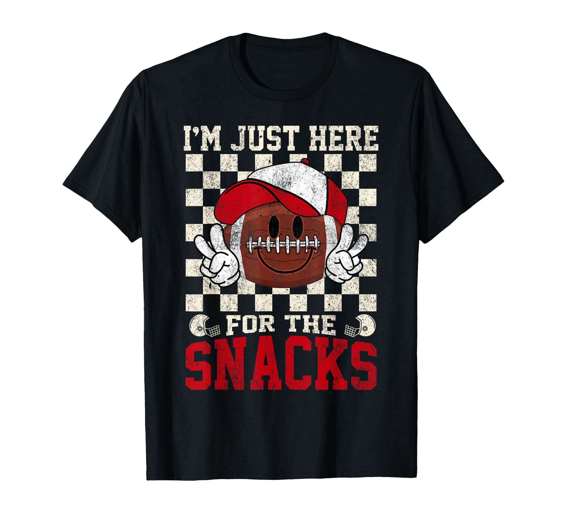 Im Just Here Snacks Football Mom T-Shirt - Casual Everyday Wear for Adults - T-Shirt, Sweatshirt, Hoodie