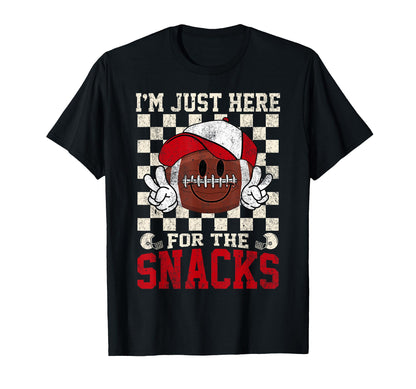 Im Just Here Snacks Football Mom T-Shirt - Casual Everyday Wear for Adults - T-Shirt, Sweatshirt, Hoodie