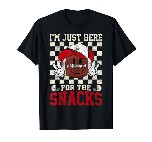 Im Just Here Snacks Football Mom T-Shirt - Casual Everyday Wear for Adults - T-Shirt, Sweatshirt, Hoodie