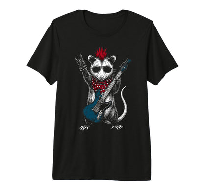 Funny Opossum Playing Guitar Usa Patriotic T-Shirt - Unique Graphic Unisex - T-Shirt, Sweatshirt, Hoodie