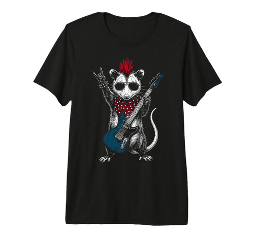 Funny Opossum Playing Guitar Usa Patriotic T-Shirt - Unique Graphic Unisex - T-Shirt, Sweatshirt, Hoodie