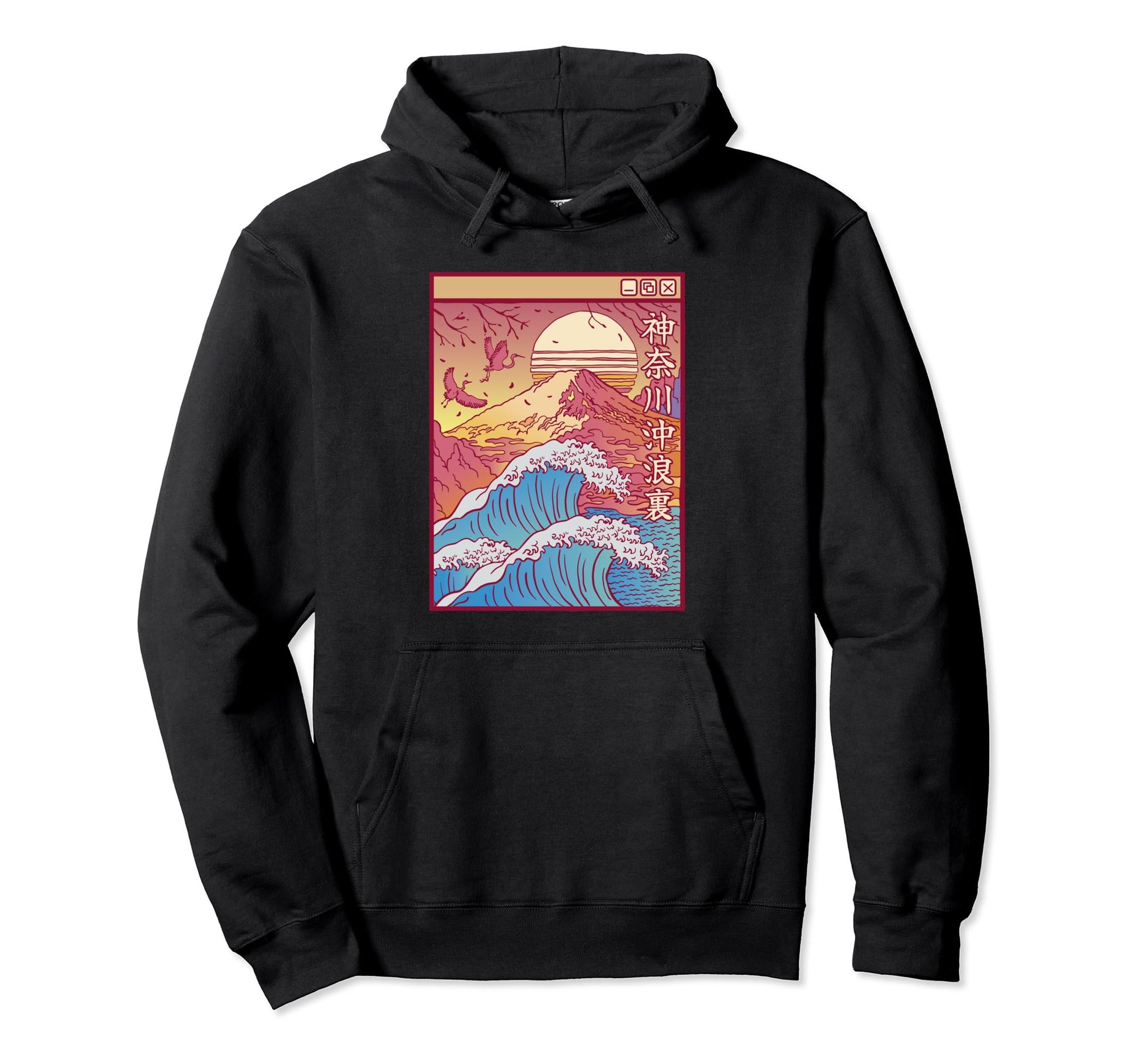 Great Art Wave Vaporwave Aesthetic Hoodie - Minimalist Print Unisex - T-Shirt, Sweatshirt, Hoodie