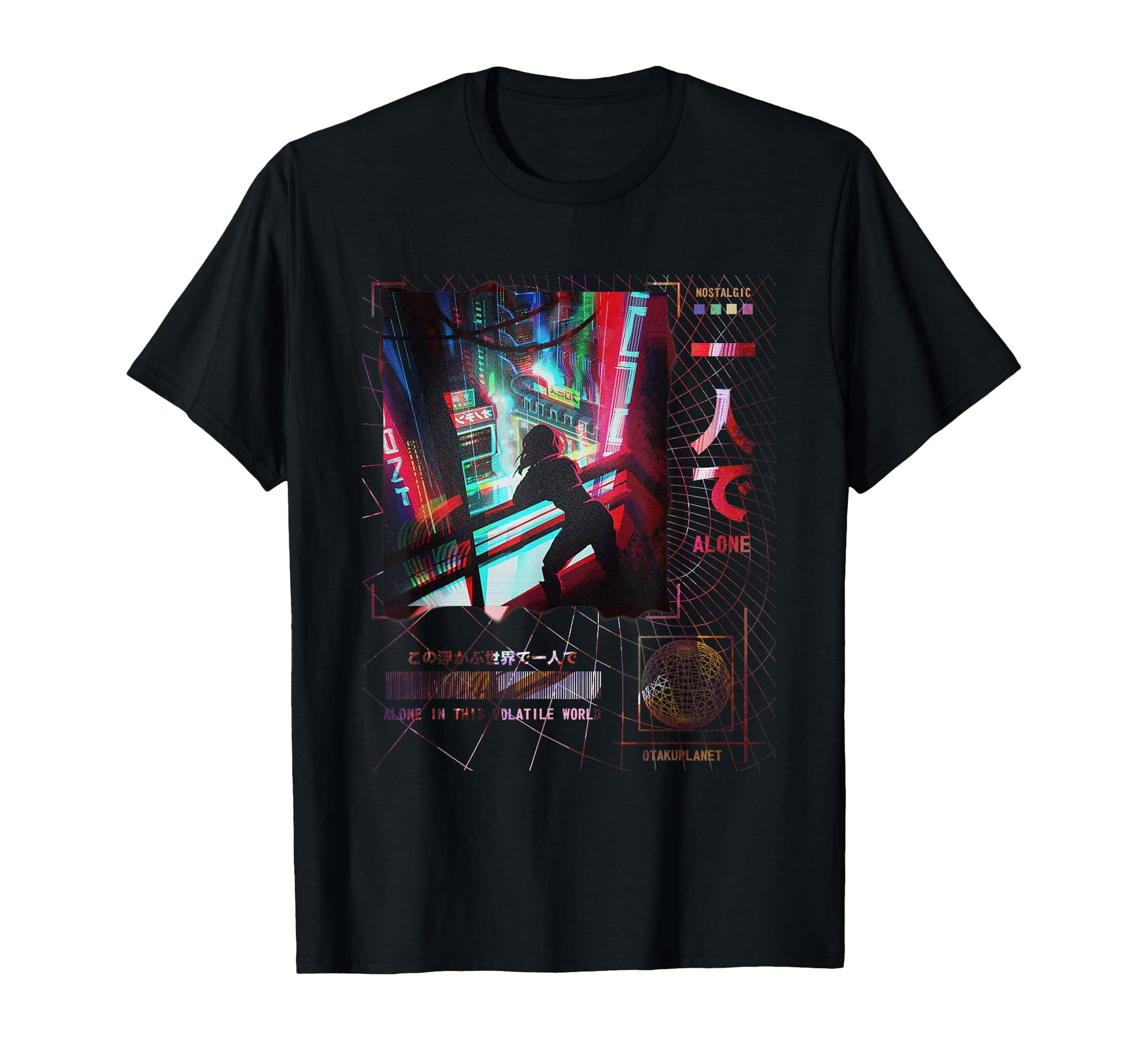 Japanese Anime Cyberpunk Vaporwave T-Shirt - Unique Graphic for Adults - T-Shirt, Sweatshirt, Hoodie