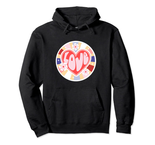 Hippie Heart Flower Power Love Peace Hoodie - Unique Graphic Men Women - T-Shirt, Sweatshirt, Hoodie