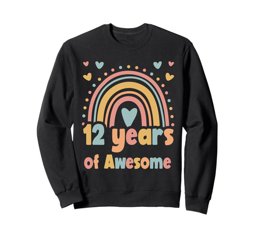 12 Years Awesome 12Th Birthday Sweatshirt - Aesthetic Graphic for Adults - T-Shirt, Sweatshirt, Hoodie