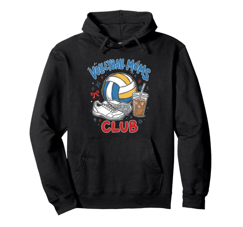 Volleyball Moms Club Iced Coffee Hoodie - Minimalist Print Men Women - T-Shirt, Sweatshirt, Hoodie