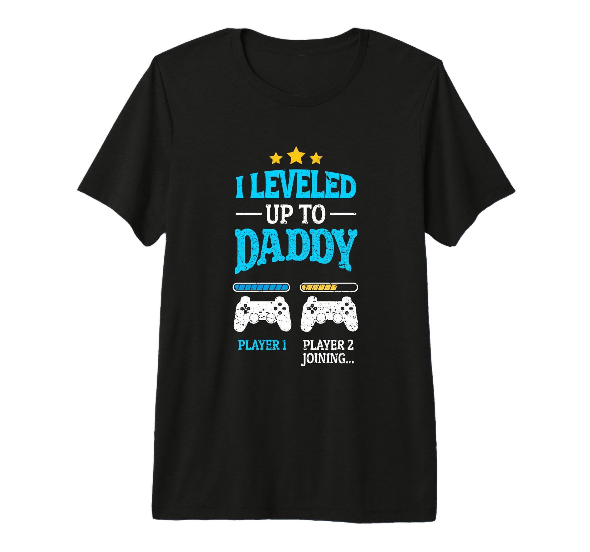New Dad Fathers Day Leveled Up To T-Shirt - Minimalist Print Men Women - T-Shirt, Sweatshirt, Hoodie