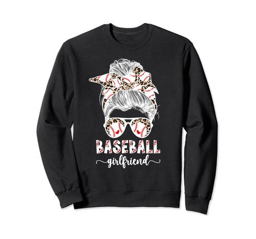 Baseball Girlfriend Messy Bun Baseball Sweatshirt - Trendy Graphic Unisex - T-Shirt, Sweatshirt, Hoodie