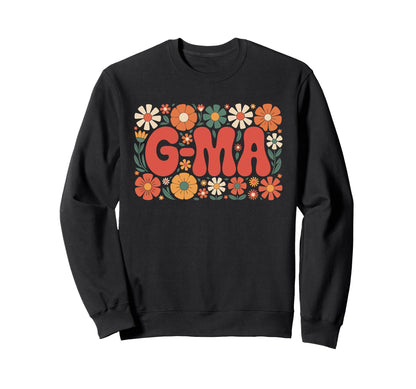 G Ma Floral Hippie Boho 70S Grandma Sweatshirt - Trendy Graphic Unisex - T-Shirt, Sweatshirt, Hoodie