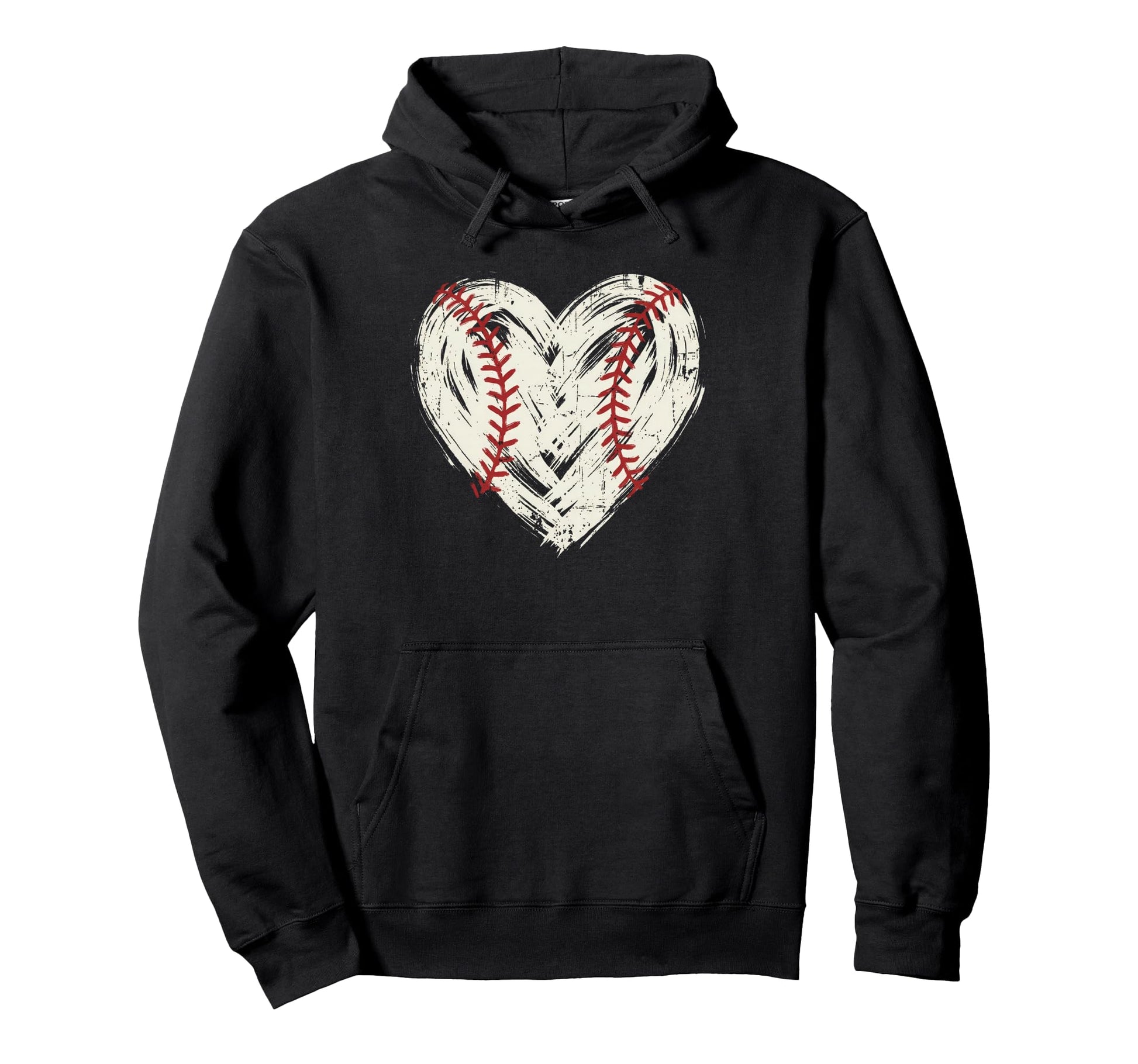 Baseball Heart Stitch Love Softball Hoodie - Custom Art Print for Adults - T-Shirt, Sweatshirt, Hoodie