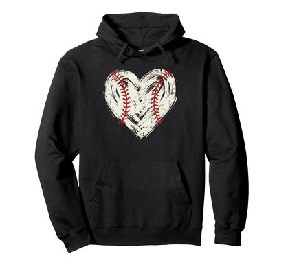 Baseball Heart Stitch Love Softball Hoodie - Custom Art Print for Adults - T-Shirt, Sweatshirt, Hoodie