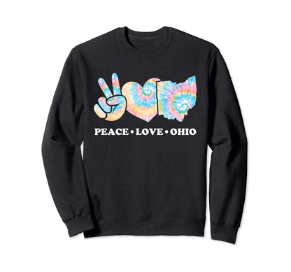 Peace Love And Ohio Sweatshirt - Custom Art Print Unisex - T-Shirt, Sweatshirt, Hoodie