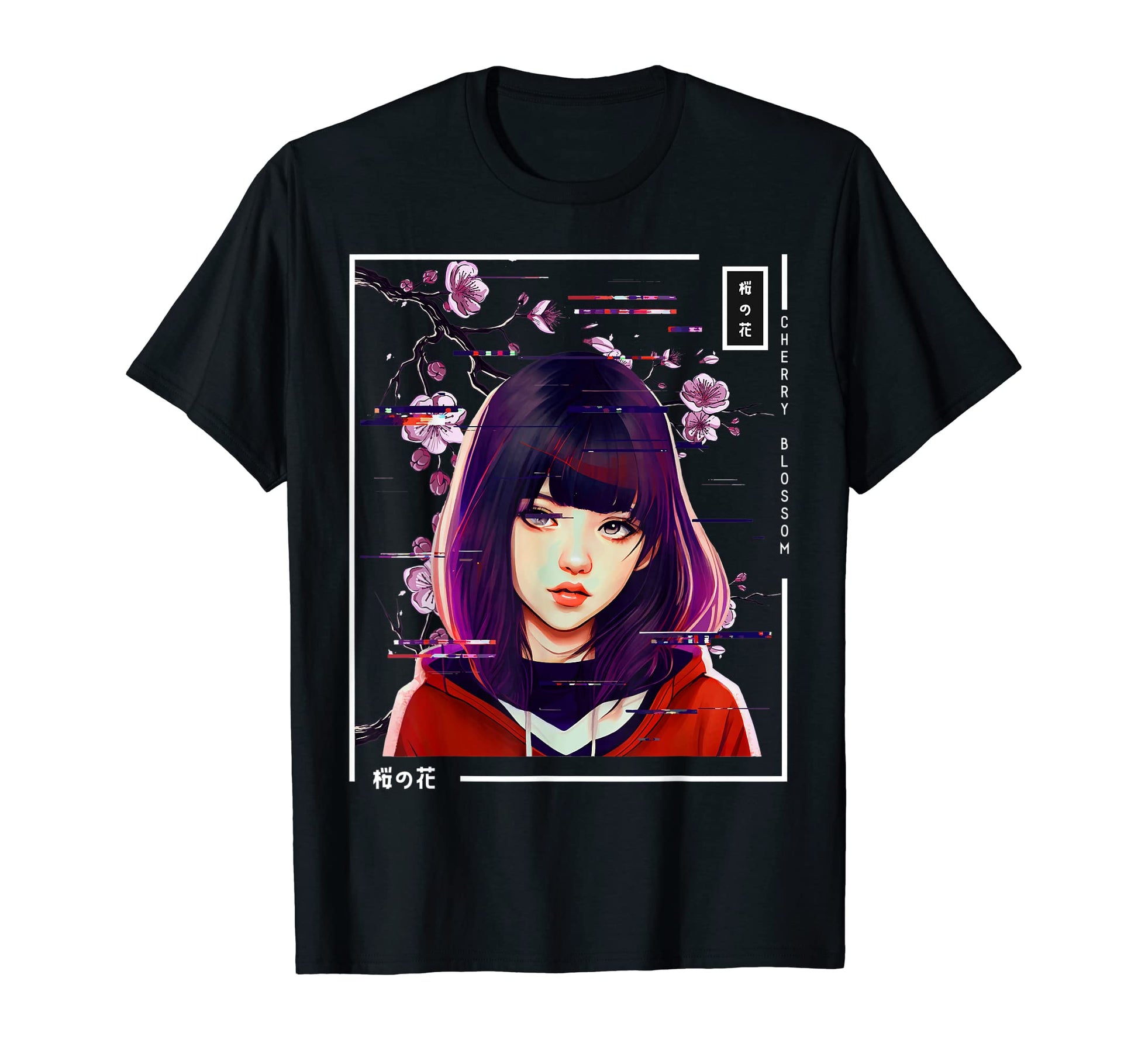 Anime Japanese Vaporwave Glitch T-Shirt - Casual Everyday Wear for Adults - T-Shirt, Sweatshirt, Hoodie