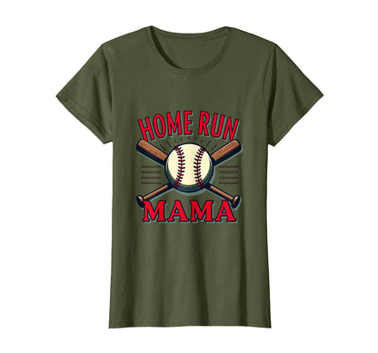 Home Run Mama Baseball Mom T-Shirt - Aesthetic Graphic for Adults - T-Shirt, Sweatshirt, Hoodie