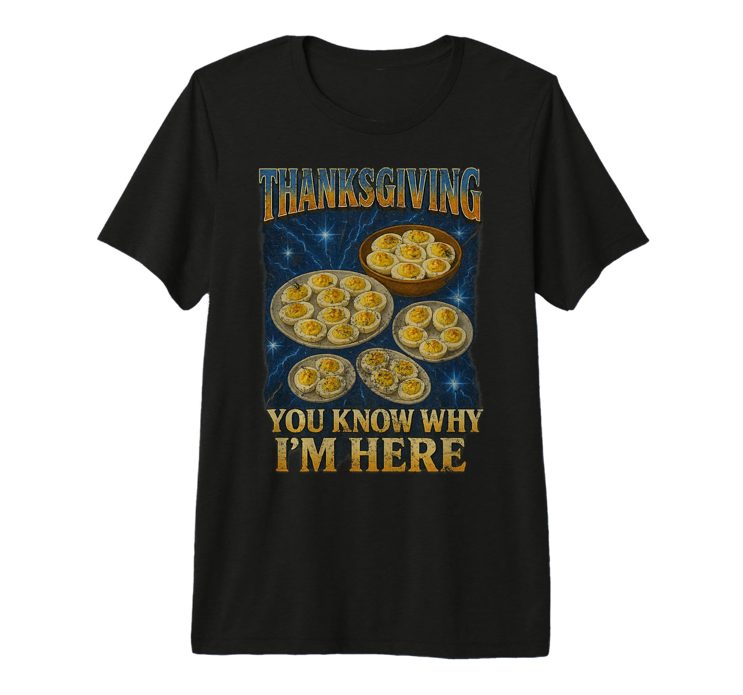 Thanksgiving 90S 2000S Hip Hop Deviled T-Shirt - Graphic Print for Adults - T-Shirt, Sweatshirt, Hoodie